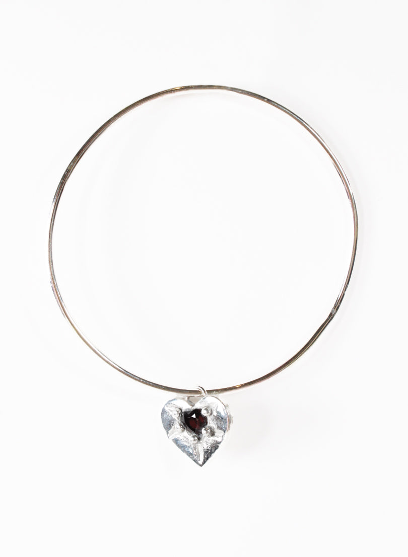 Sweet Heart Bangle - Garnet