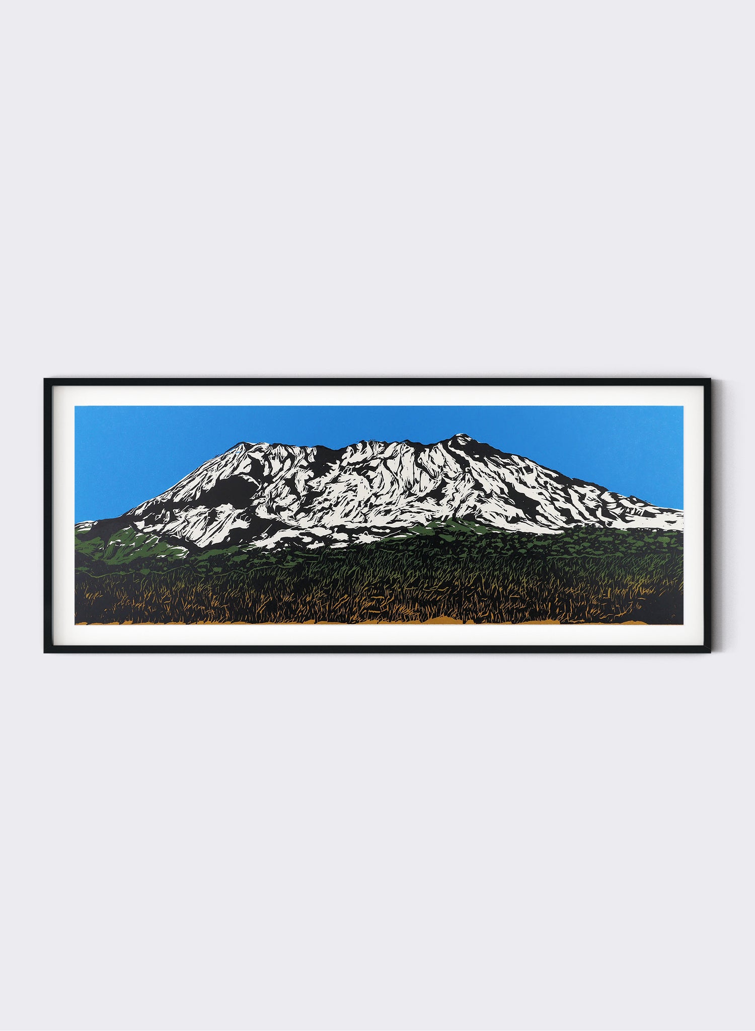 Mount Ruapehu - Woodblock Print
