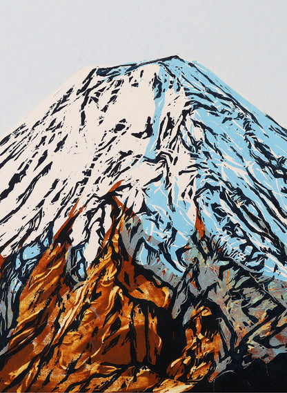 Mount Ngauruhoe - Woodblock Print