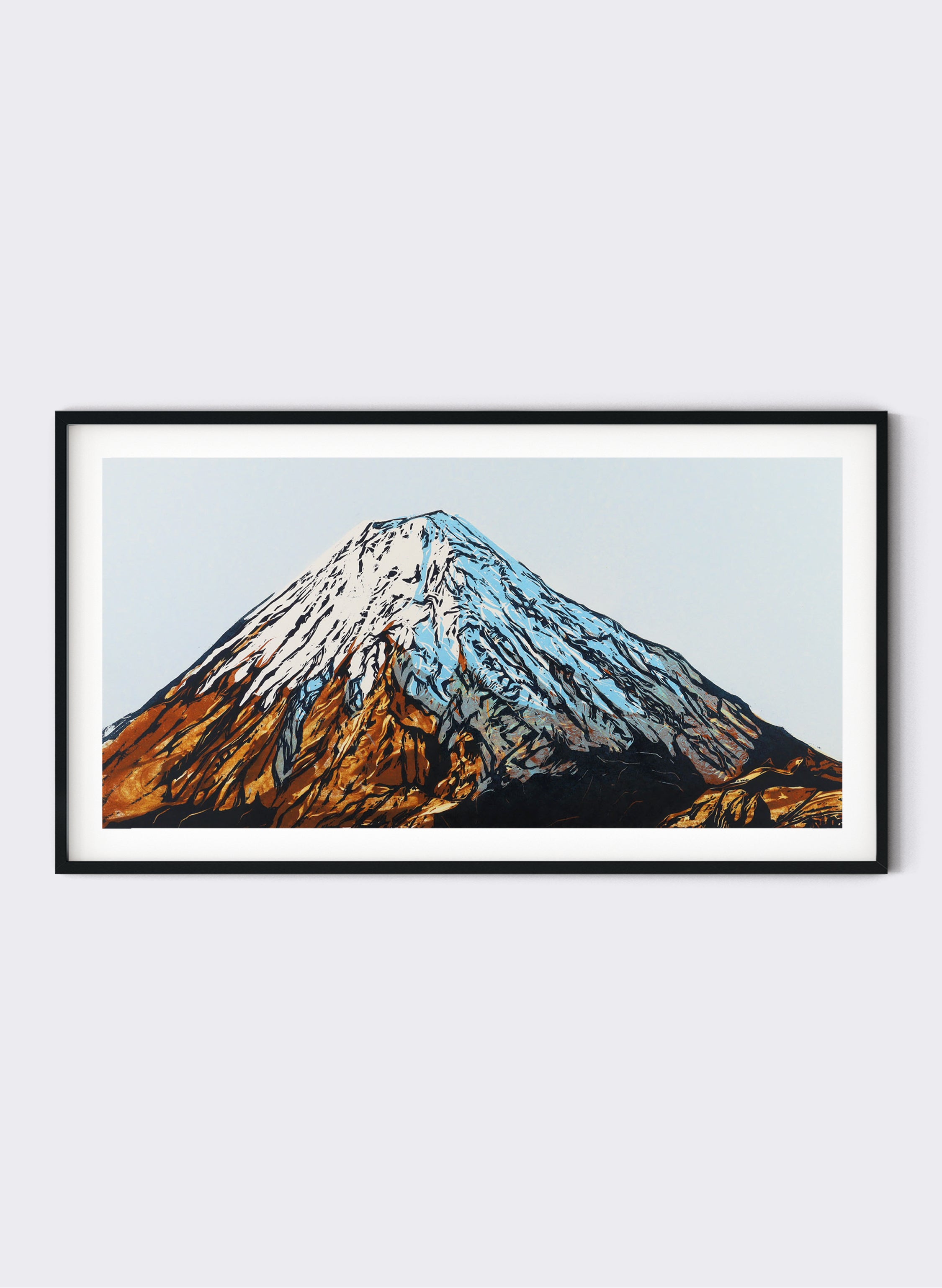 Mount Ngauruhoe - Woodblock Print