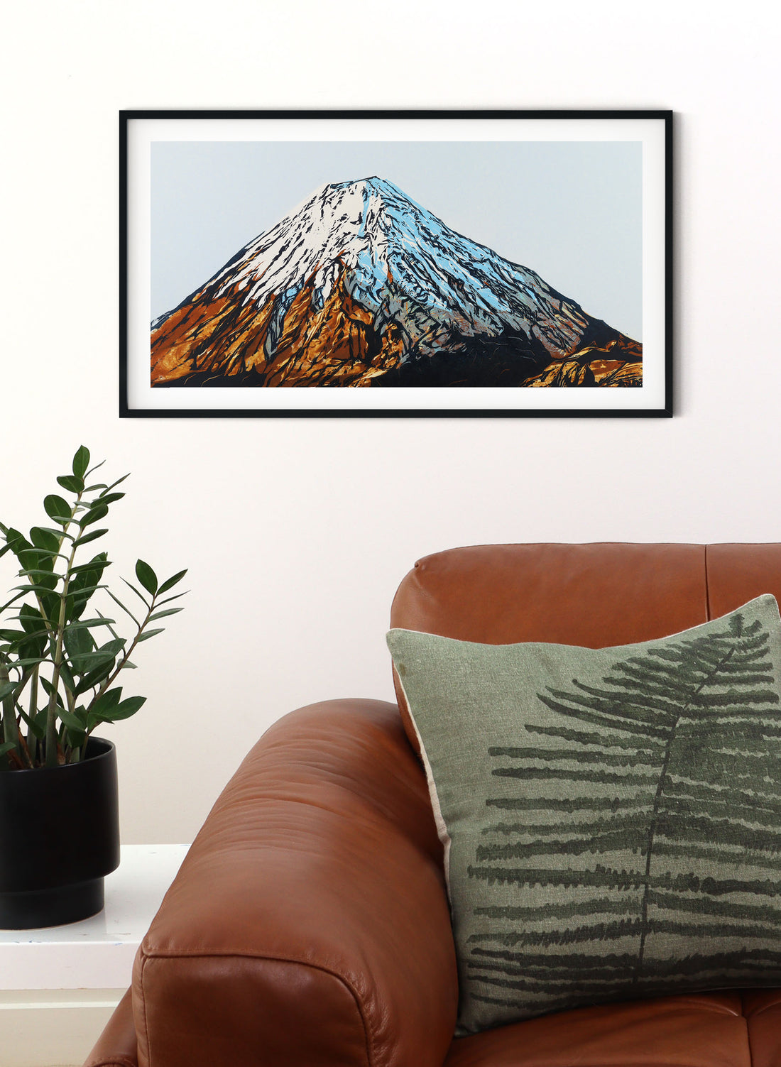 Mount Ngauruhoe - Woodblock Print