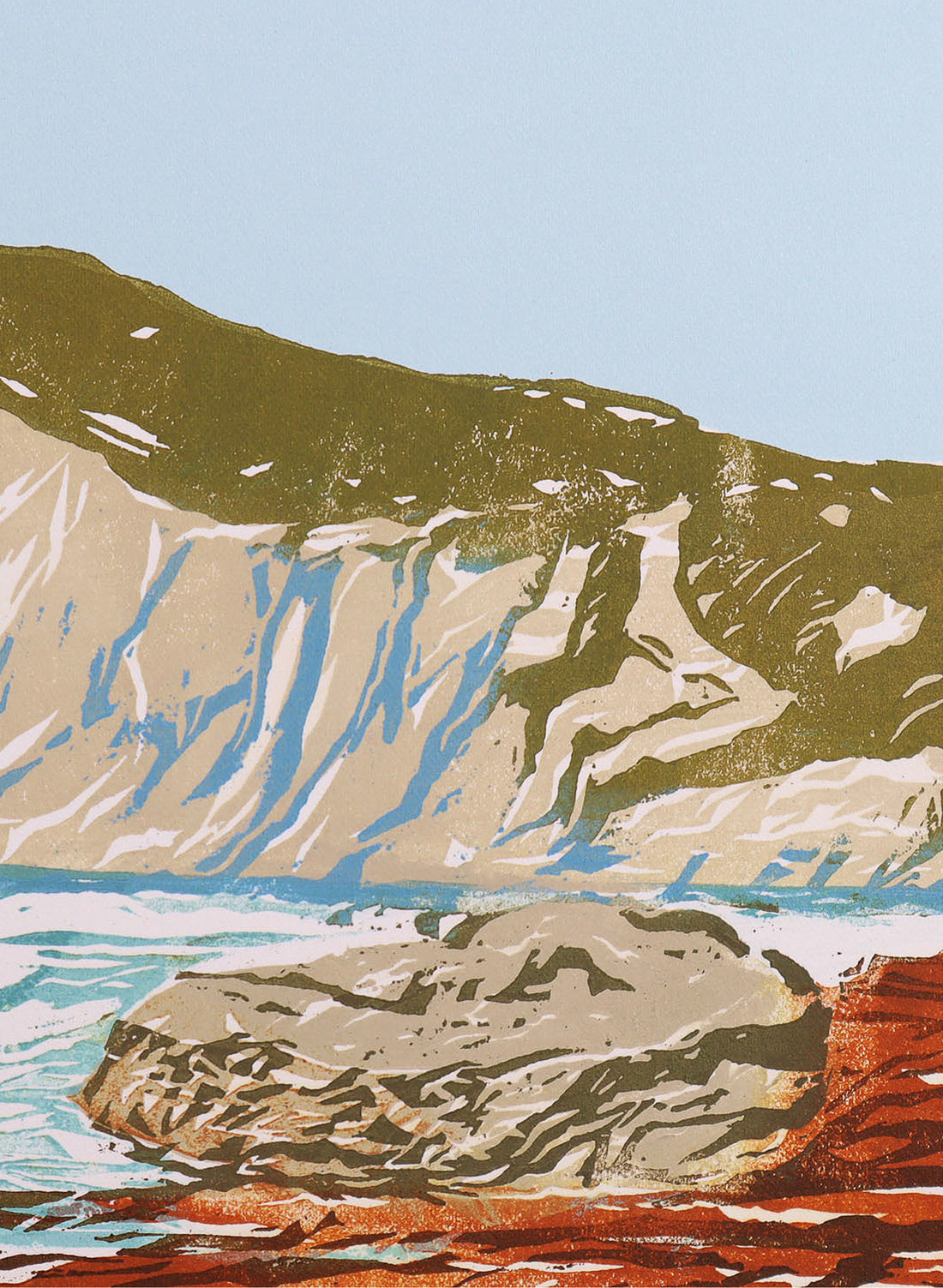 Cape Kidnappers - Woodblock Print