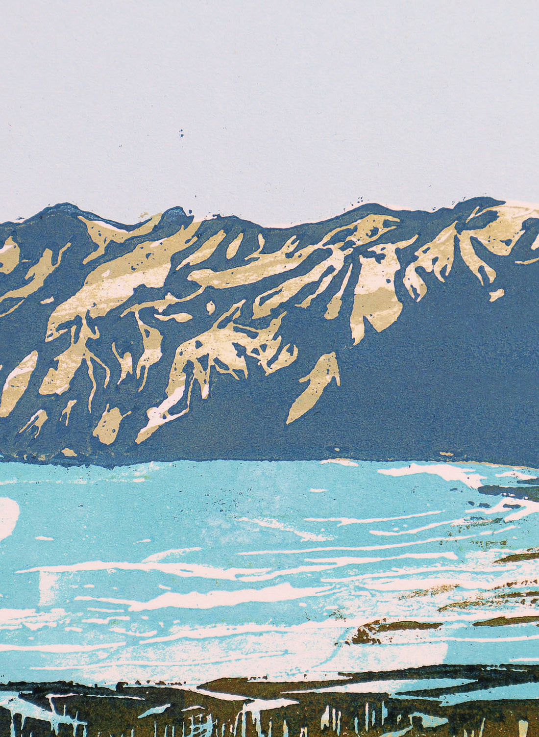 Taupo Bay - Woodblock Print