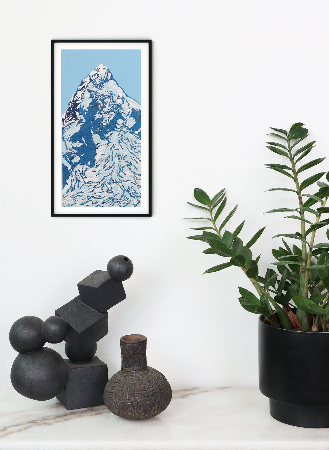 Mount Aspiring - Woodblock Print