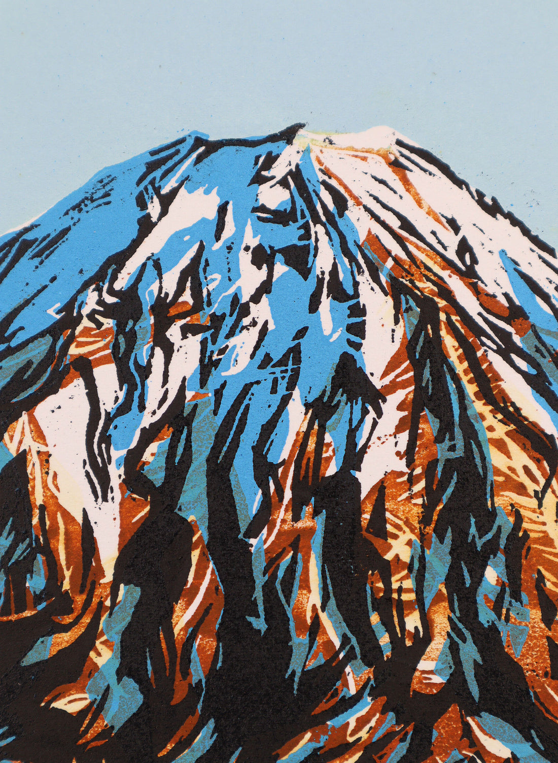 Mount Ngauruhoe - Woodblock Print