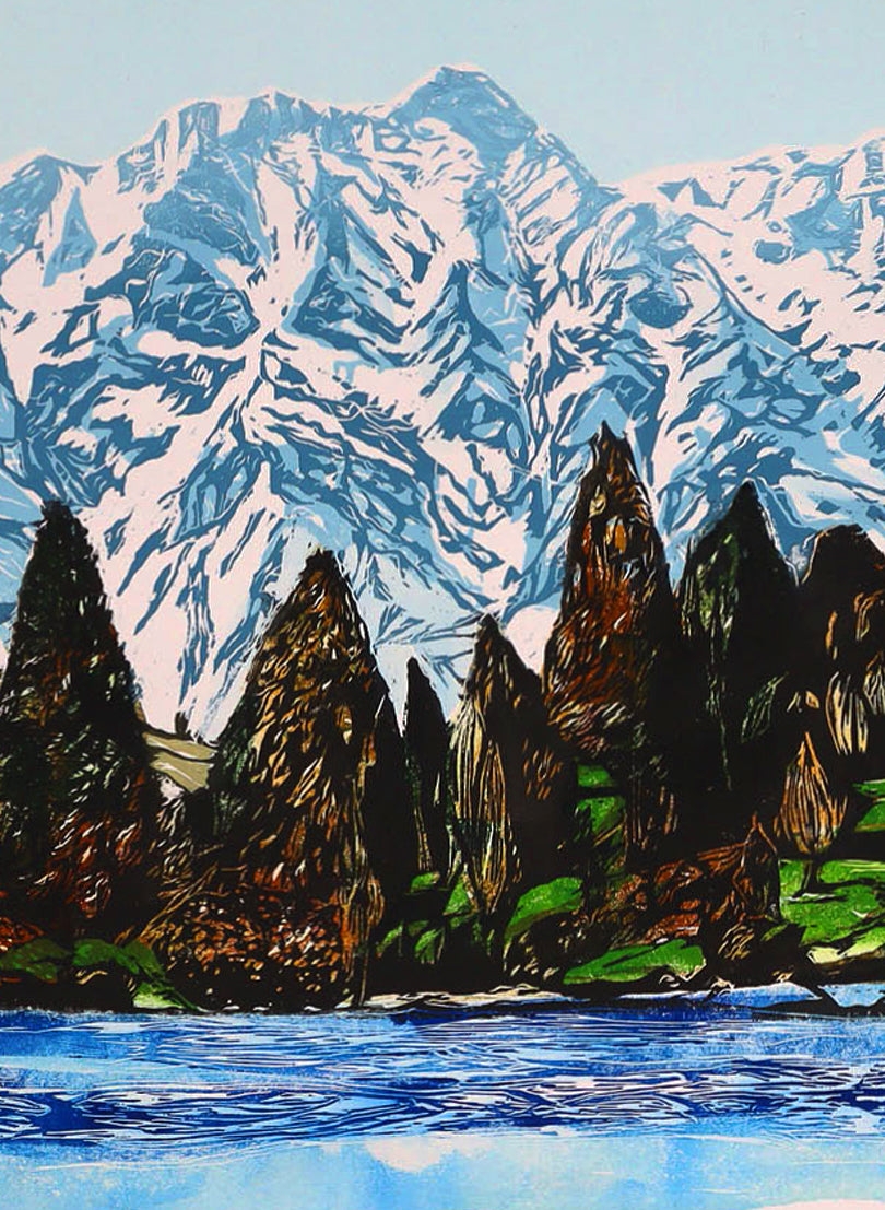 The Remarkables VI - Woodblock Print