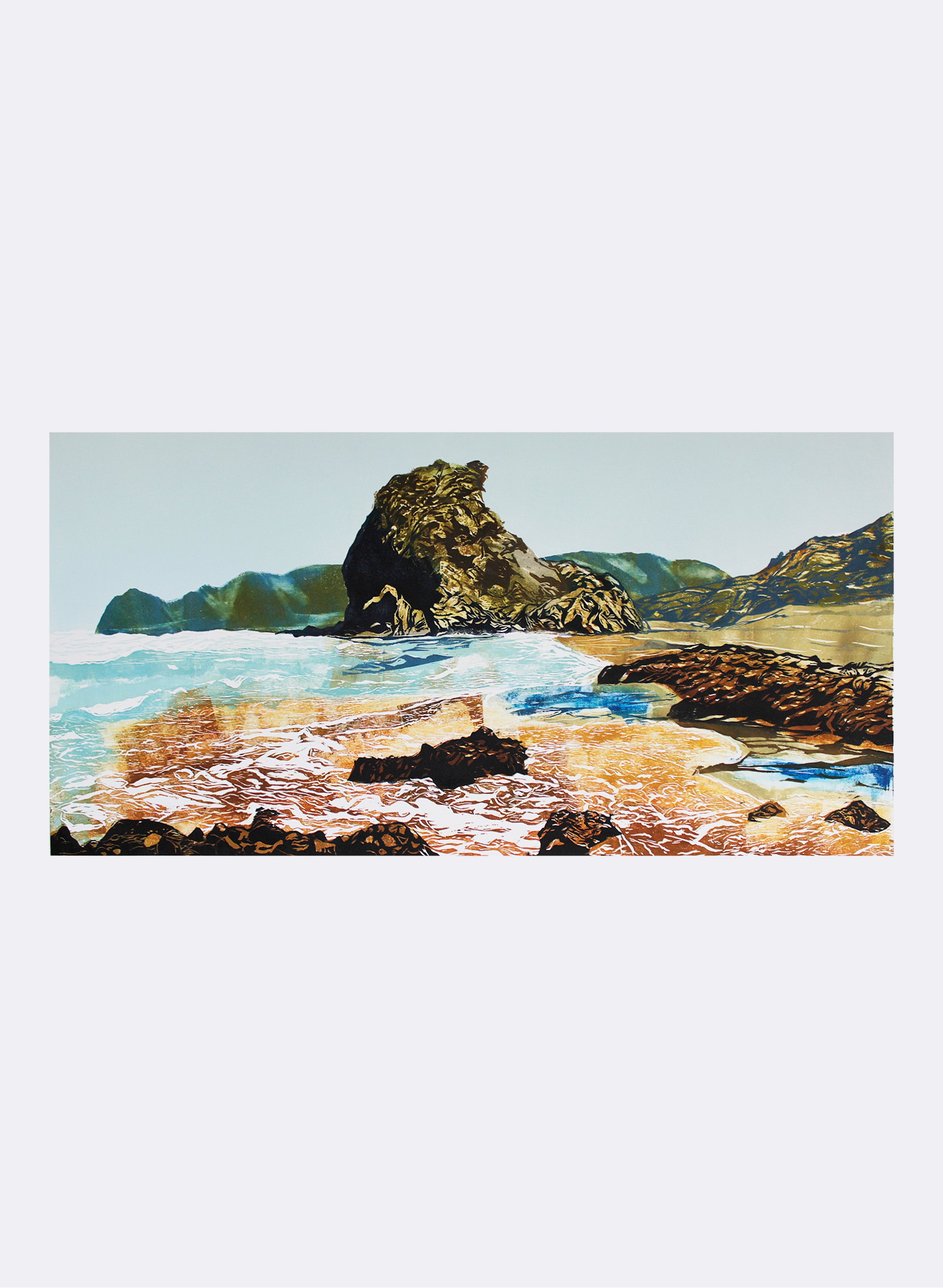 Lion Rock | Piha - Woodblock Print