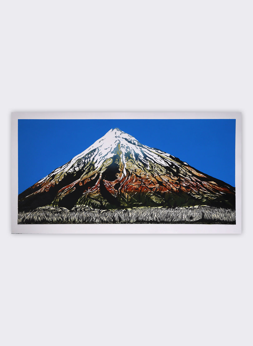 Mt Taranaki - Woodblock Print