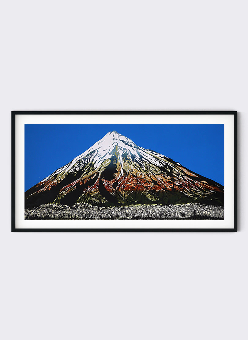 Mt Taranaki - Woodblock Print