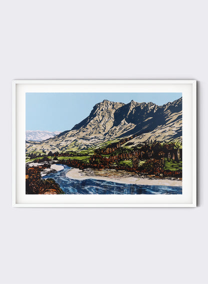 Craggy Range - Woodblock Print