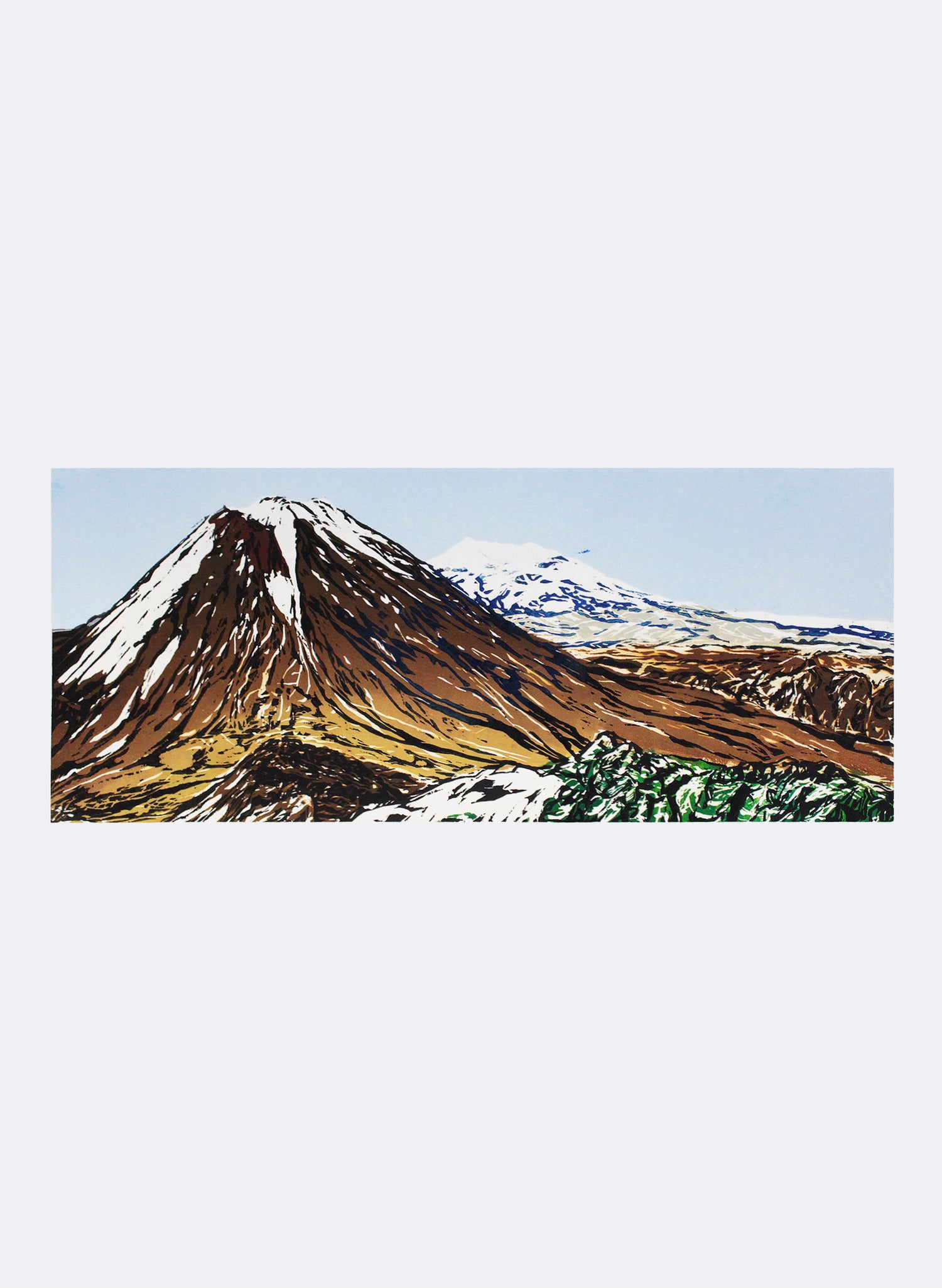 Mount Ngauruhoe II - Woodblock Print
