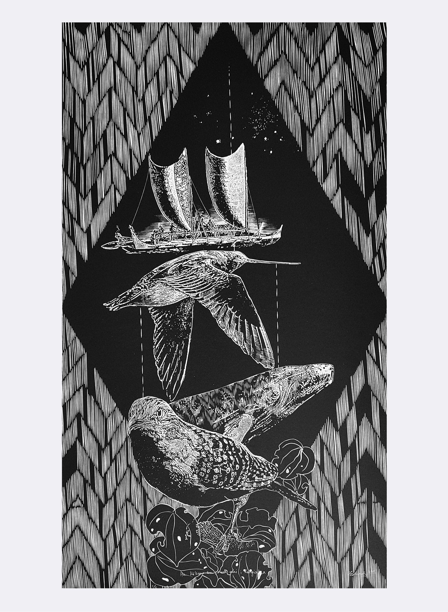He kā Kano au i ruia mai i Rangiātea (I Am A Seed Sown From Rangiātea) - Mixed Media Print | FRAMED