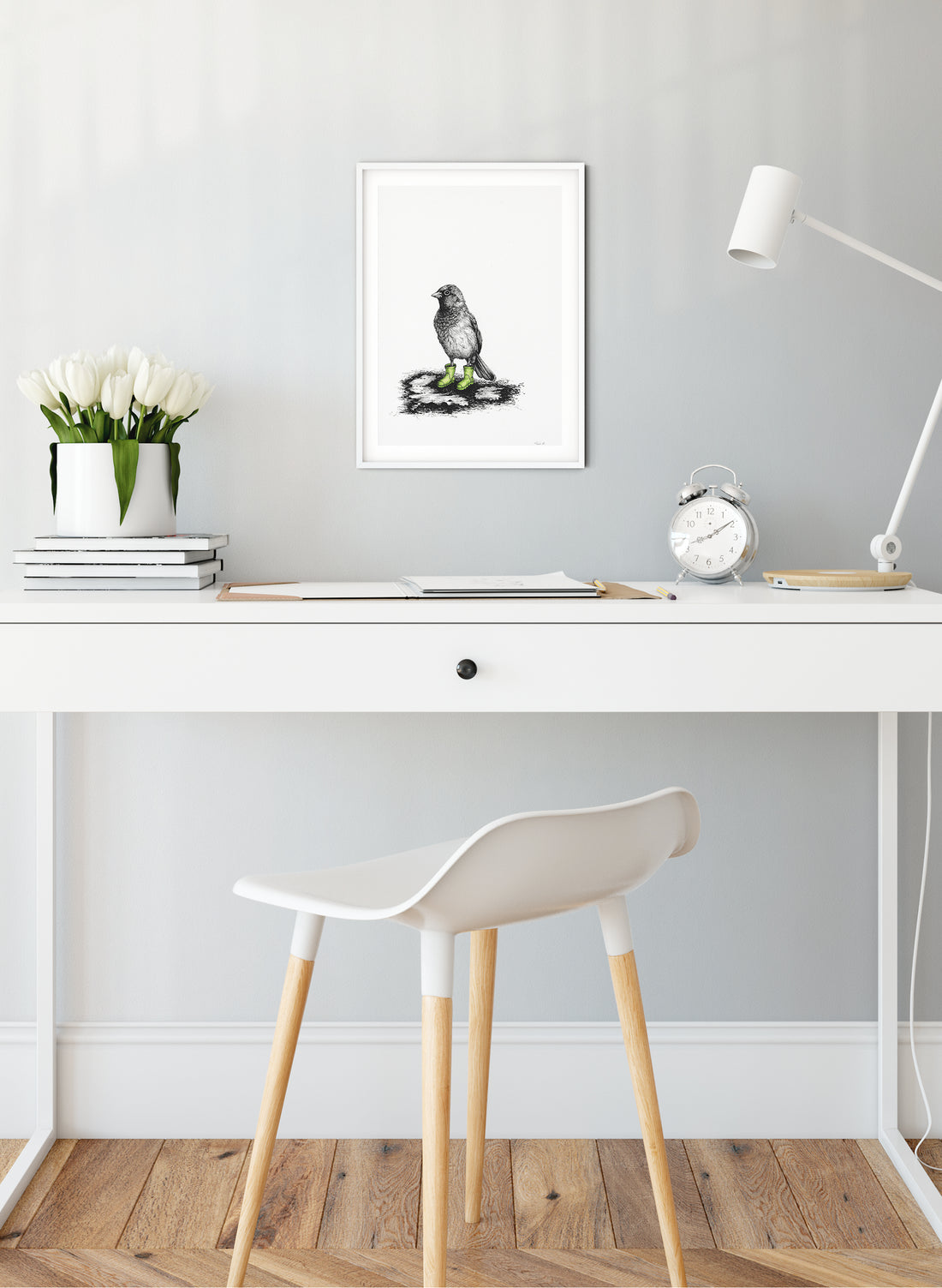 Sparrow In Gumboots - Giclée Print