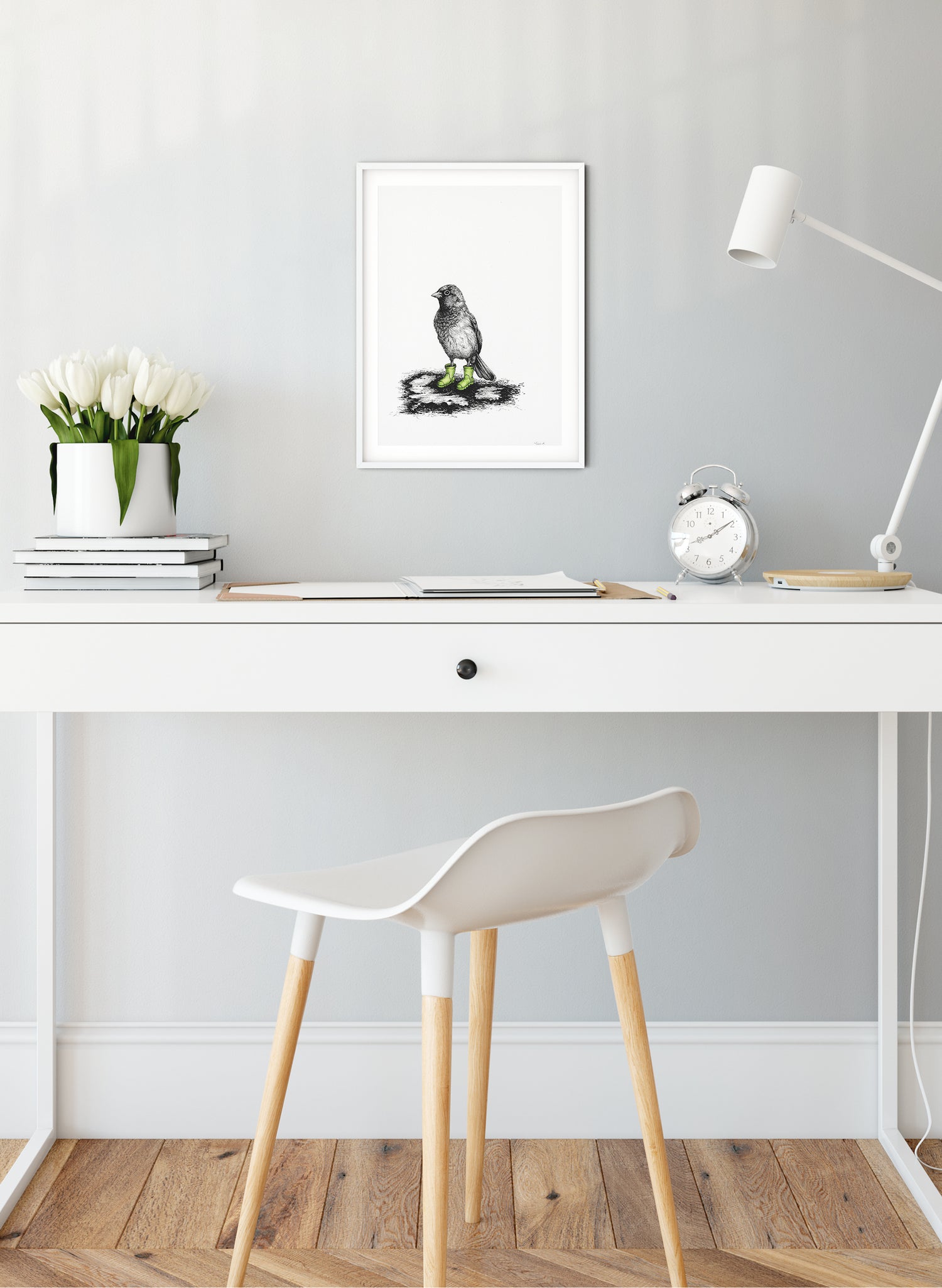 Sparrow In Gumboots - Giclée Print