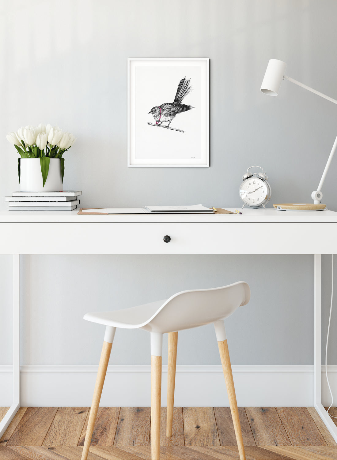 Fantail w/ Necklace - Giclée Print