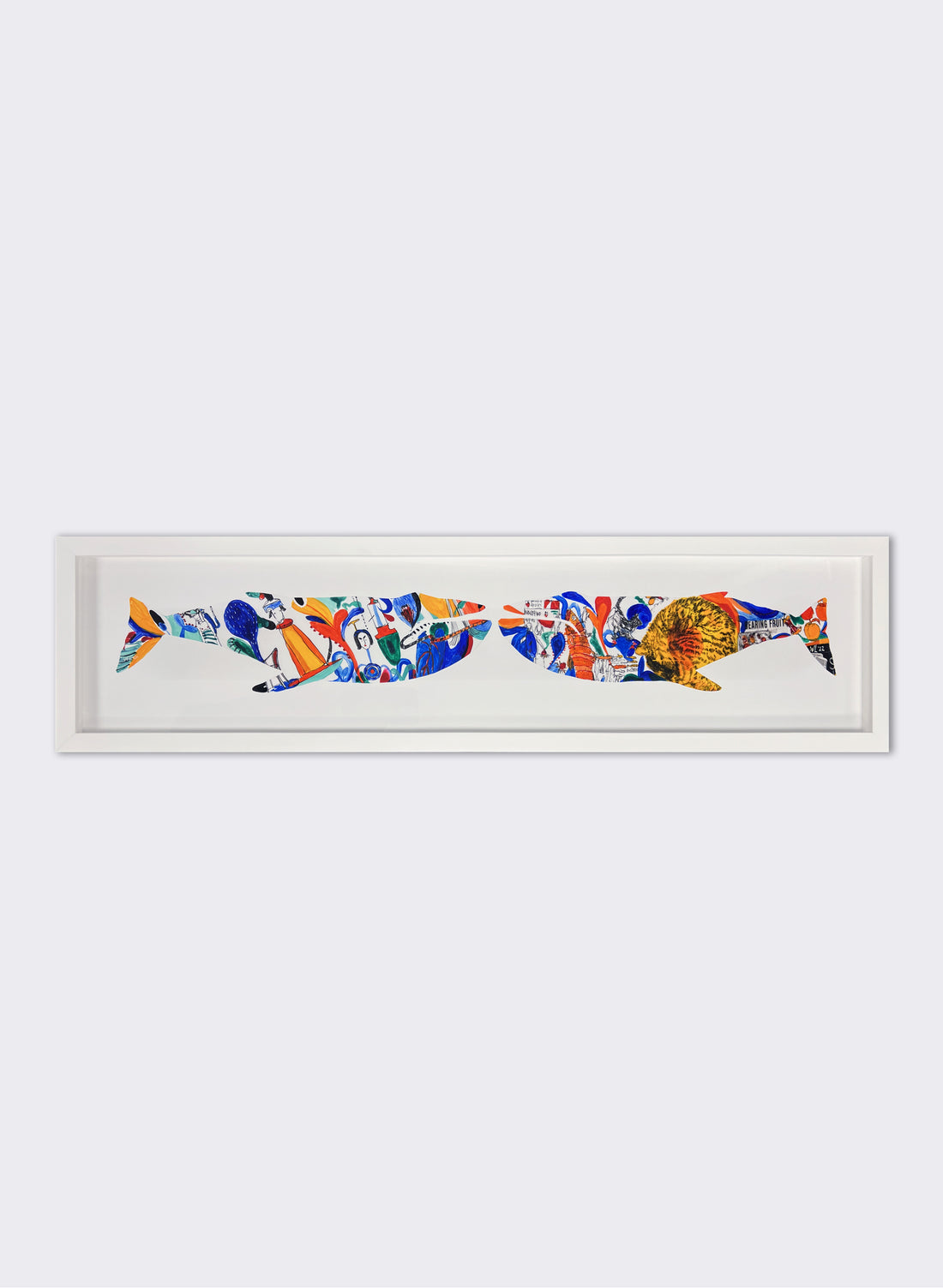 Blue Whale Song Orange Lips - Original Painting