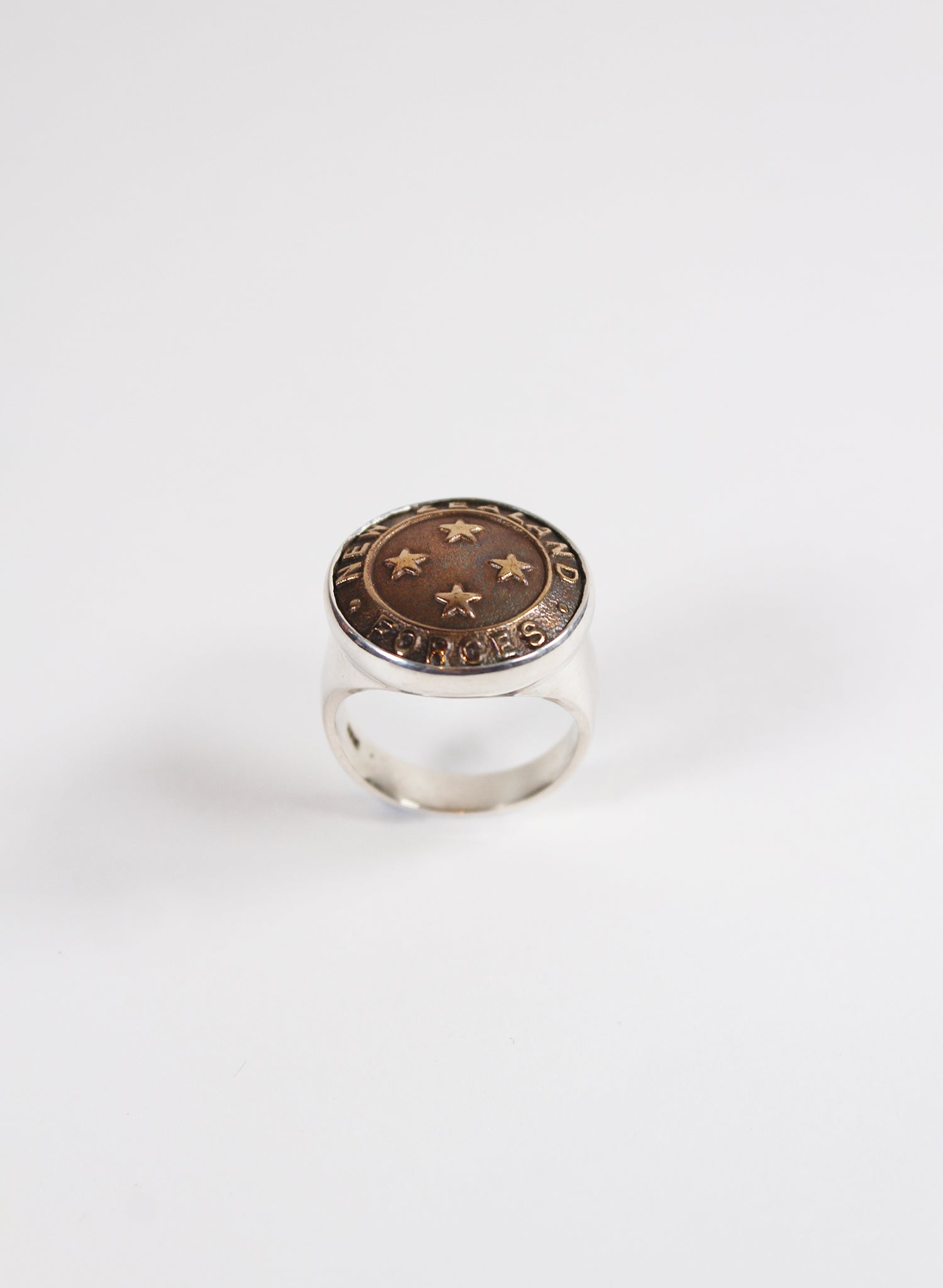 NZ Forces Signet Ring - Bronze &amp; Sterling Silver Ring (Medium)