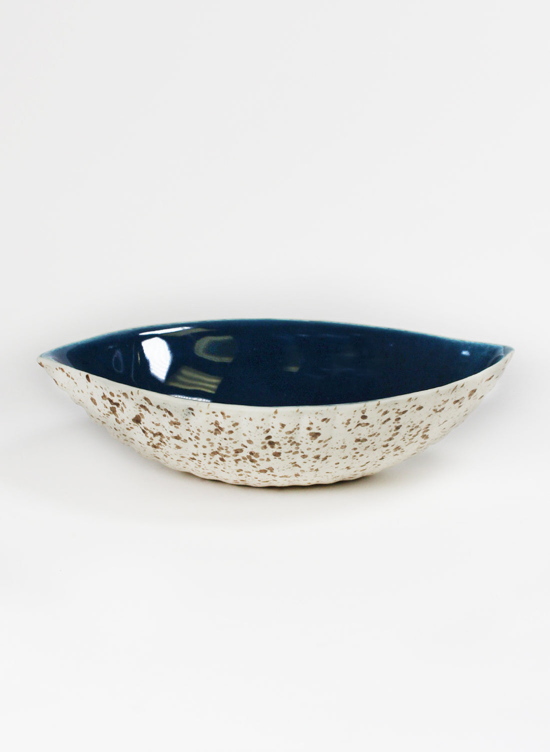 Large Ceramic Seed Pod Dish - Peacock