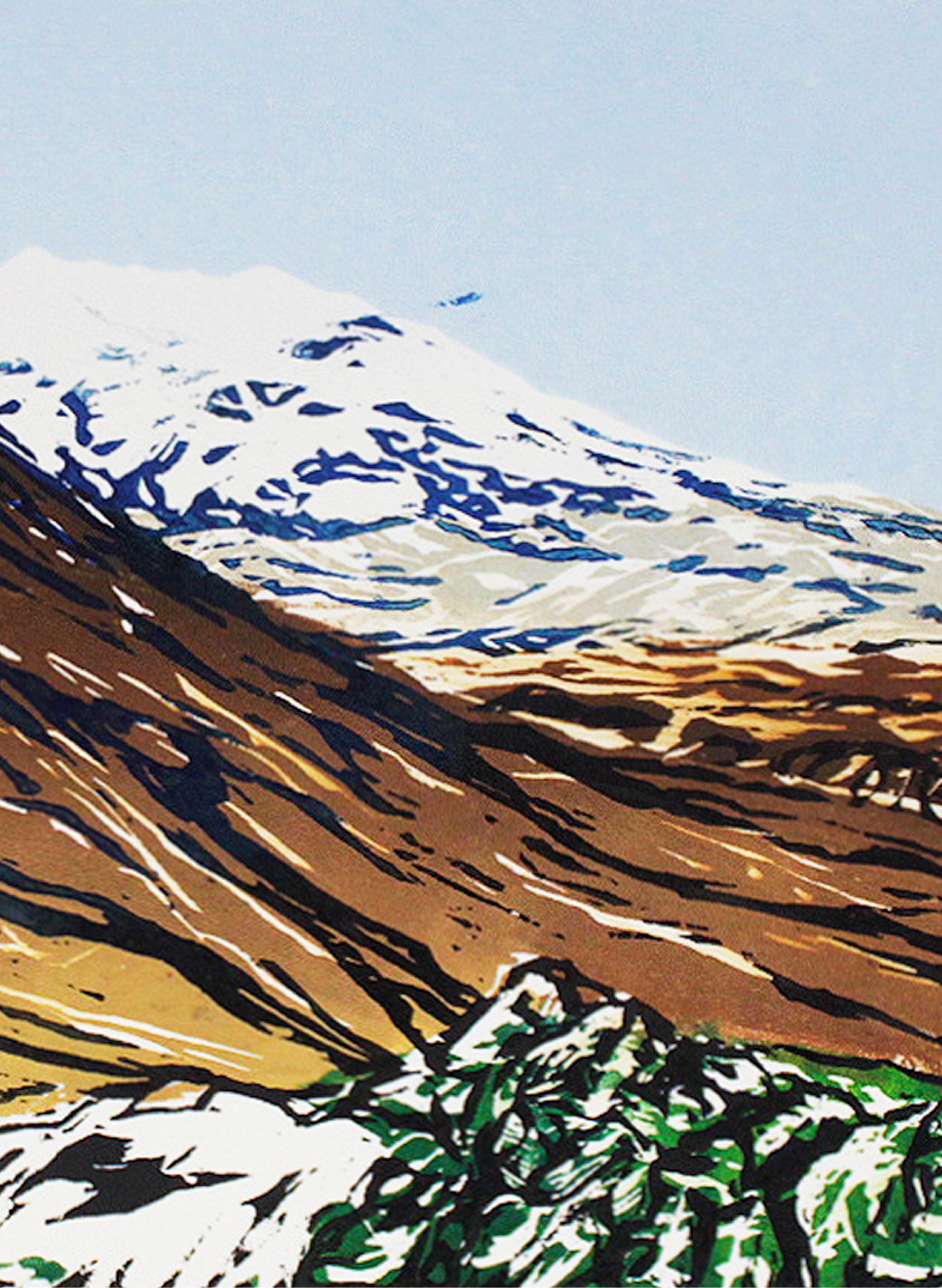 Mount Ngauruhoe II - Woodblock Print